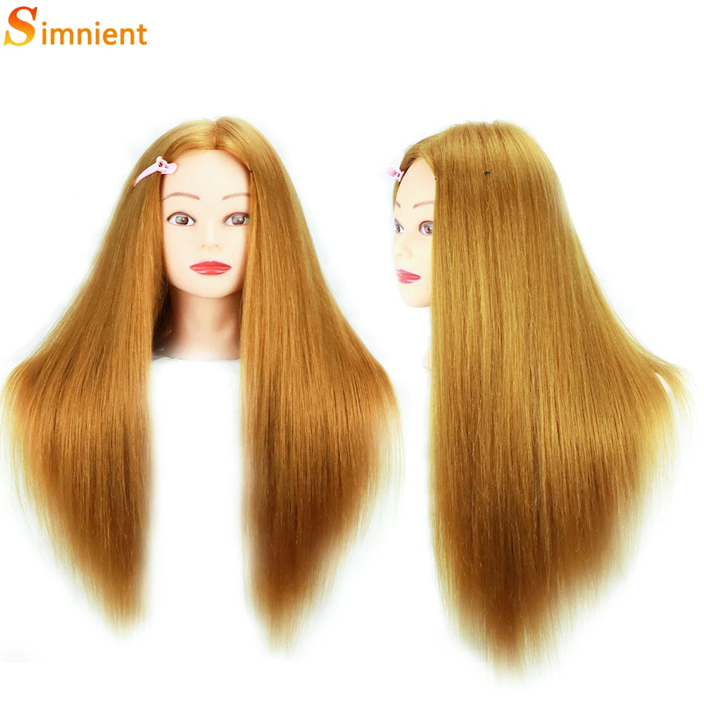 Cosmetology Mannequin Head With 25” 80% Real Hair For Braiding Hair Styling Training Head With Gift Hairdressing Salon Display