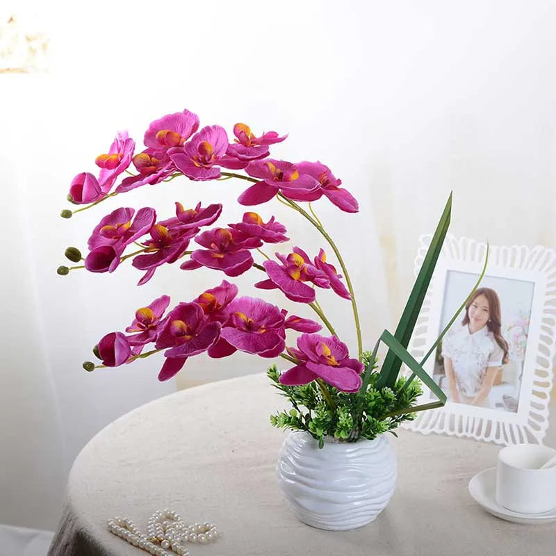3D Artificial Butterfly Orchid Flowers Fake Moth flor Orchid Flower for Home Wedding DIY Decoration Real Touch Home Decorations