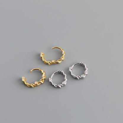 WANTME Genuine 925 Sterling Silver Simple Link Chain Punk Ear Buckle for Women Unisex Hip Hop Earrings Jewelry Accessories 2021