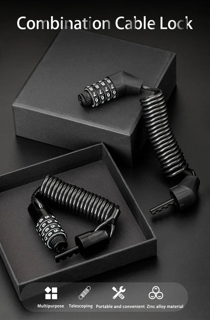 ROCKBROS Mini Password Lock Anti-theft Bicycle Durable Steel Wire Lock Helmet Lock Chain Bike Frame Lock Bike Accessories