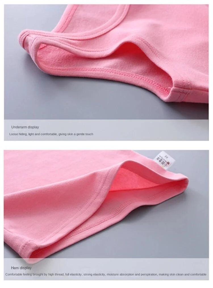 Fashion Children T-shirts for Girls Candy Color Baby Boys Graphic Tee Cotton Vest Tops Kids Summer Clothes Sleeveless T-Shirt