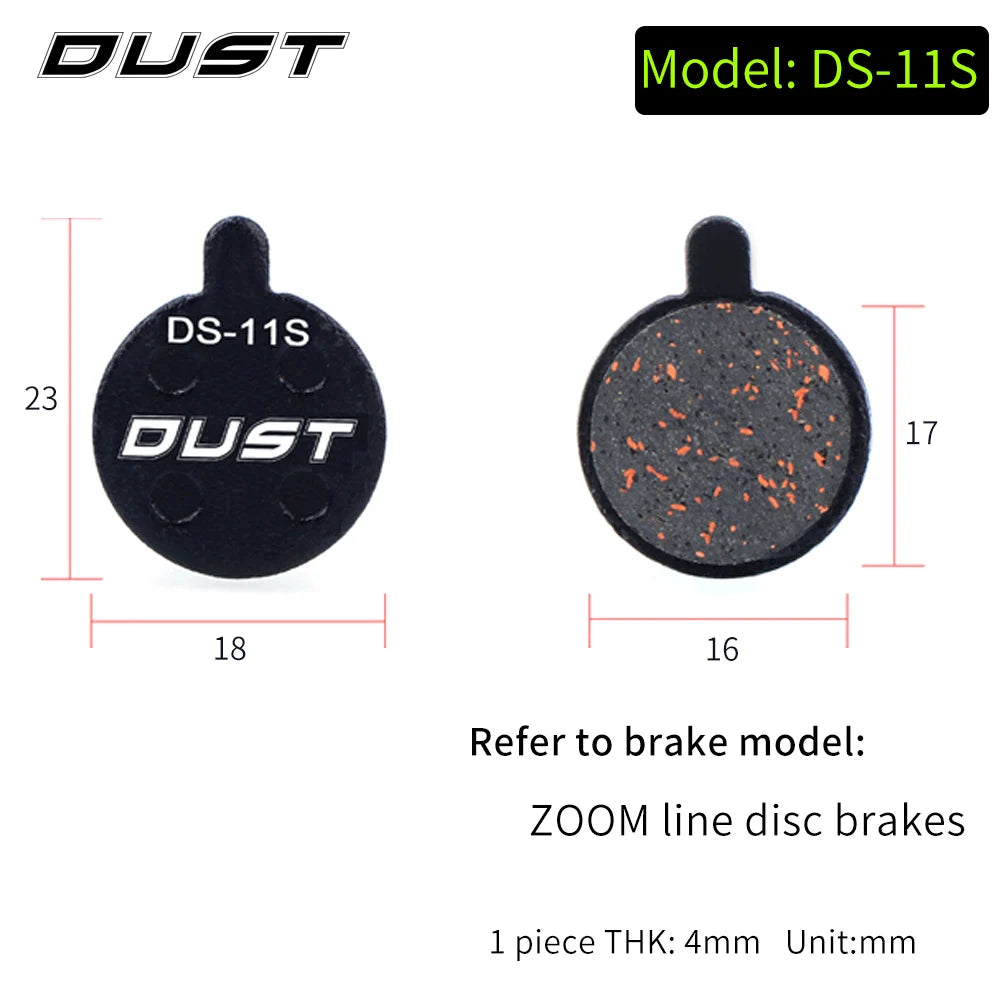 DUST 1Pair Semi-Metal Bicycle Hydraulic Disc Brake Pads MTB Mountain Bike Parts for SHIMANO XT XTR M315 SRAM Avid BB5 BB7 E1 E3