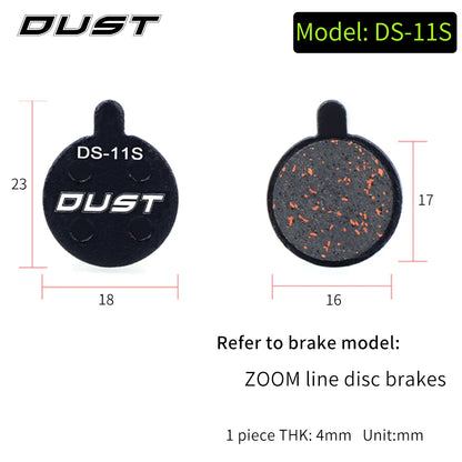 DUST 1Pair Semi-Metal Bicycle Hydraulic Disc Brake Pads MTB Mountain Bike Parts for SHIMANO XT XTR M315 SRAM Avid BB5 BB7 E1 E3