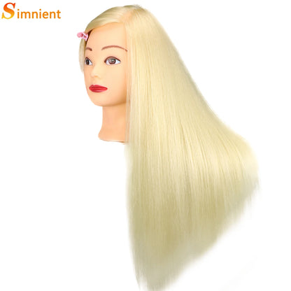 Cosmetology Mannequin Head With 25” 80% Real Hair For Braiding Hair Styling Training Head With Gift Hairdressing Salon Display