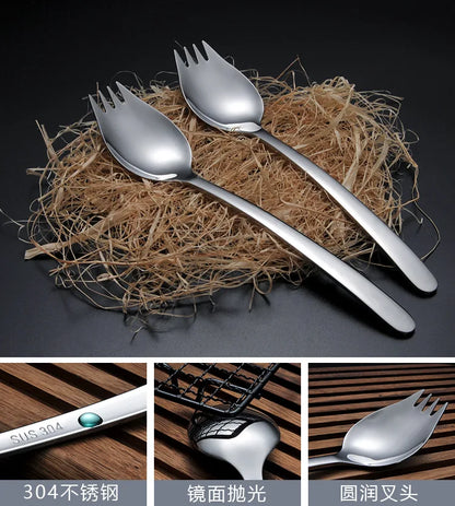 304 Stainless Steel Salad Spoon Fork Spoon Set Spoon Gift Fork Fruit Fork Soup Spoon Western Food Fork Spoon Children's Spoon