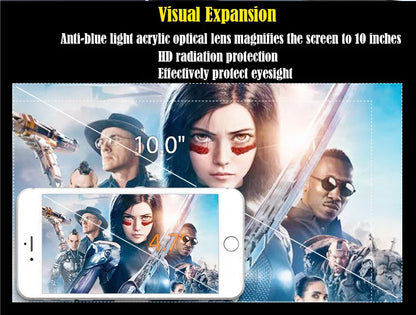 10X Mobile Phone Screen Magnifying Glass HD 3D Magnifying Glass Foldable Pressure Fresnel Lens Screen Magnifier