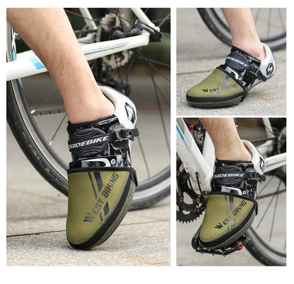 WEST BIKING Bicycle Half Shoe Cover Windproof Non-slip Cycling Boot Cover MTB Road Bike Waterproof Overshoes Bicycle Equipment