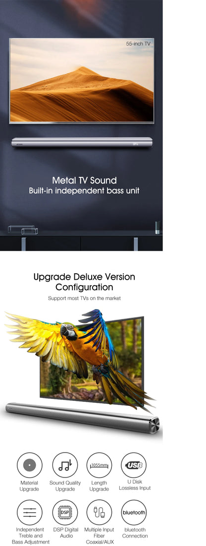 Soundbar Home Theater TV Audio 5.1 Bluetooth Dsektop Speakers 80W High Power Living Room Wall Mounted Remote Control Fully