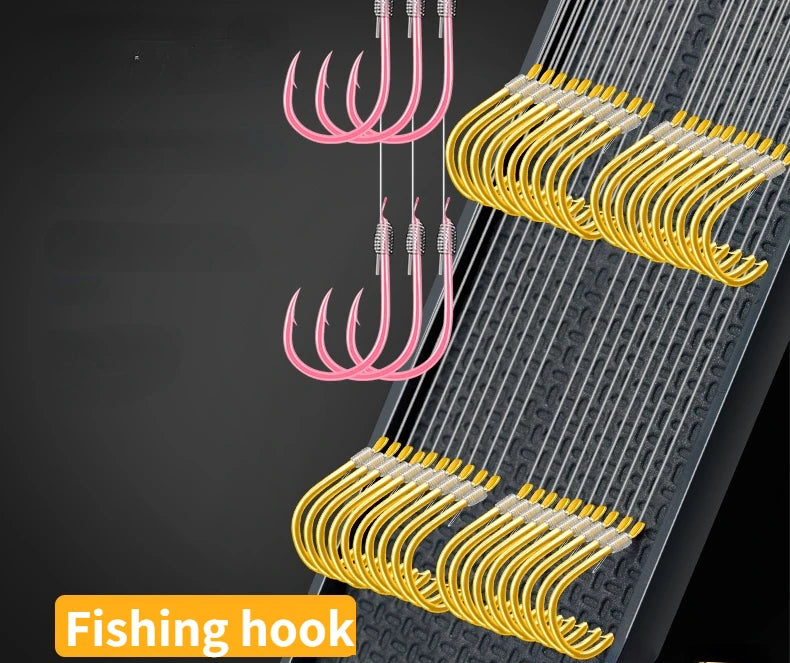Double Hook Link Sub-line Crucian Carp Fishing Hooks Barbed Fish Hook Set with Fishing Line Fish Gear Anzuelos De Pesca Mar