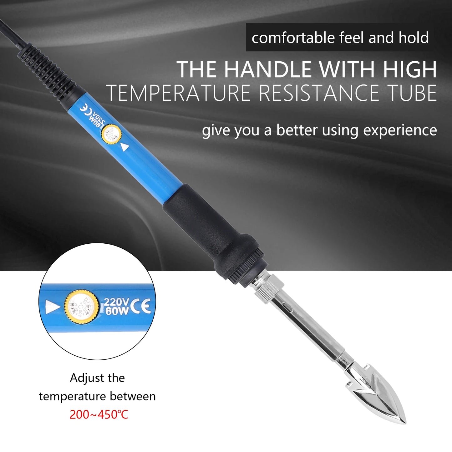 60W Adjustable Mini Soldering Iron Adjustable Temperature Leather Wrinkle Removal Small Iron Constant Temperature Electric Iron