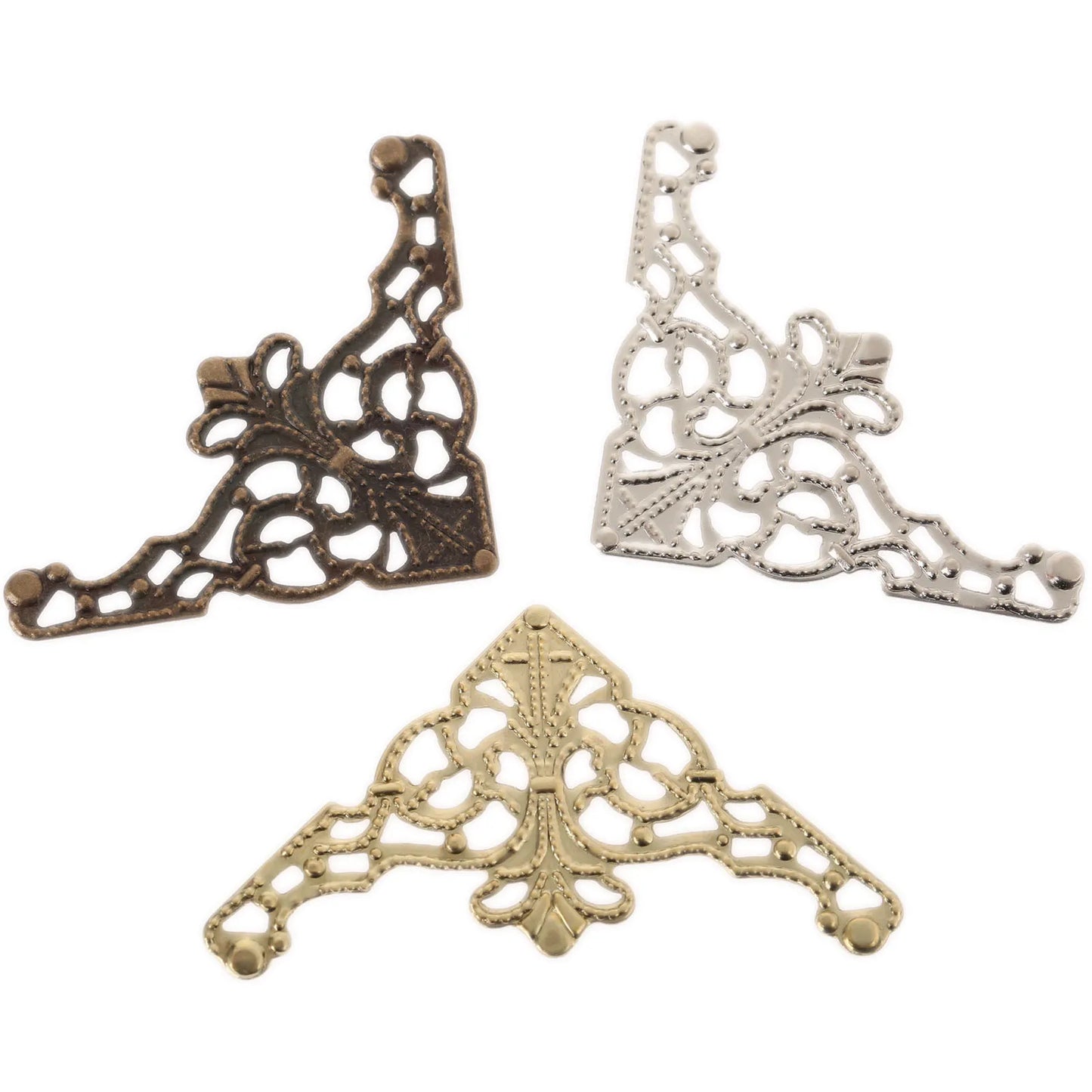 10Pcs Wooden Case Corner Protector Decorative Corner Furniture Metal Crafts Jewelry Box Corner Foot