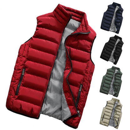 Oversize Down Coat Men Vest Waterproof Padded Thick Warm Winter Waistcoat for Men Down Jacket Vest Work Daily Wear