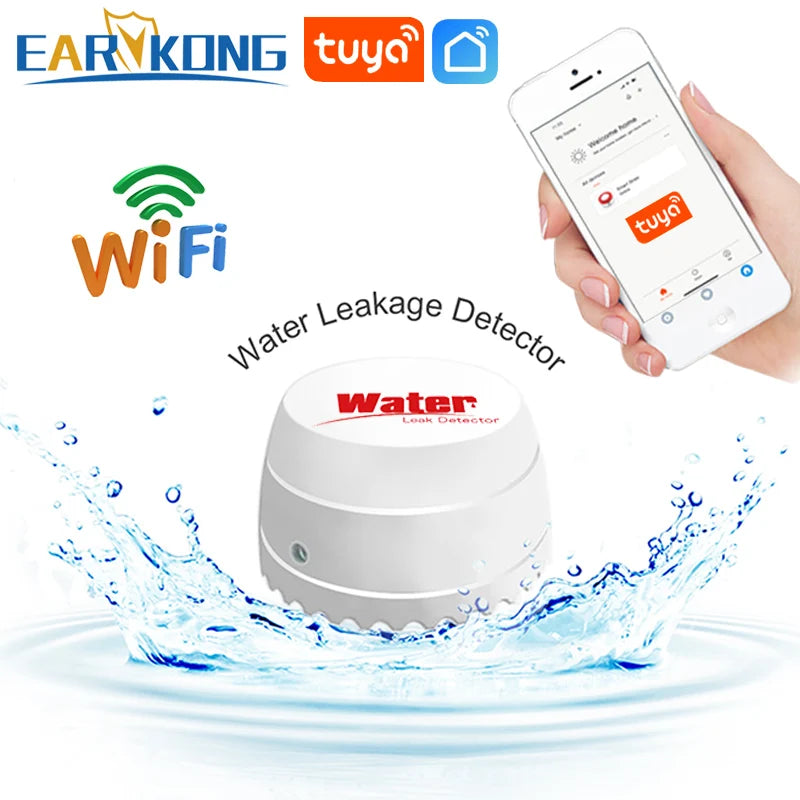 Wifi Leak Detector Water Detector Leakage Sensor Smart Home Alarm Tuyasmart Smart Life APP Flood Alert Overflow Security