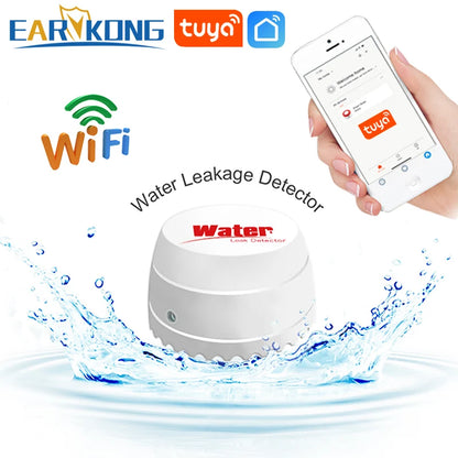 Wifi Leak Detector Water Detector Leakage Sensor Smart Home Alarm Tuyasmart Smart Life APP Flood Alert Overflow Security