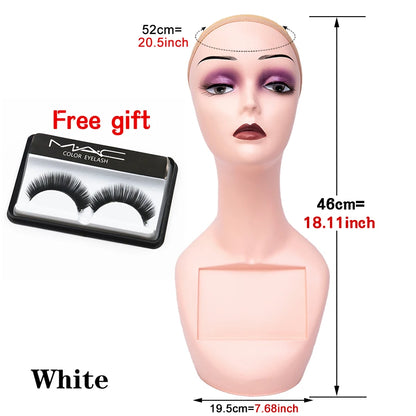 Mannequin Head Without Shoulders Female Head Model Manikin Mannequin Wig Scarf Glasses Hat Cap Display Wig Stand Head Doll Head