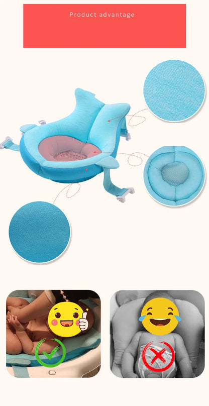 Baby Shower Bath Tub Pad Non-Slip Bathtub Mat Newborn Safety Security Bath Support Cushion Animal Soft Pillow Care Accessories