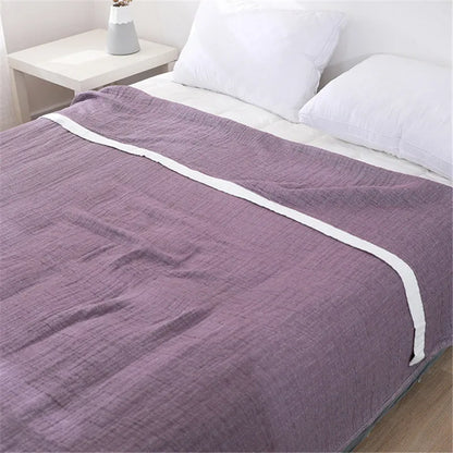 Summer Blankets 4 Layers Muslin Cotton Bedspread Blanket 150x200cm 200x230cm Soft Office Home Bedding Sleeping Quilt Blanket