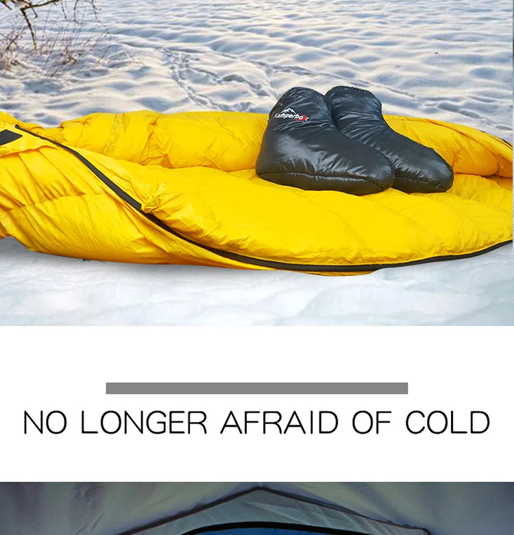 Kamperbox Down Slippers Down Socks Camping Down Booties for Sleeping Bag Camping  Down Socks AQ3