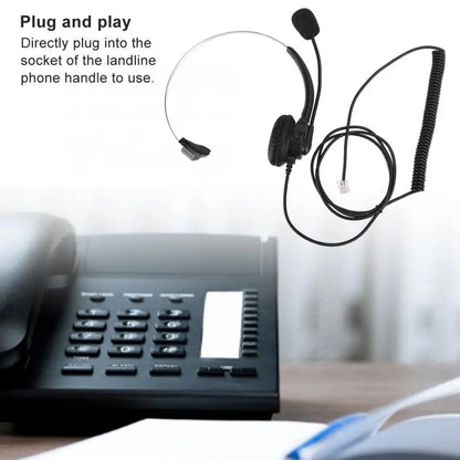 The New Headset Phone Mono Headset Landline Phone Headset With Microphone Homeearplugs Wired Headset Handle Game