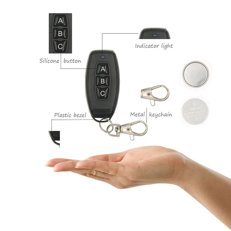 Smart Home Touch Light Switch Led Wireless 86*86 Remote on Off Wall Switch AC 110V 220V 10A Receiver 1/2/3gang for Ceiling Lamp