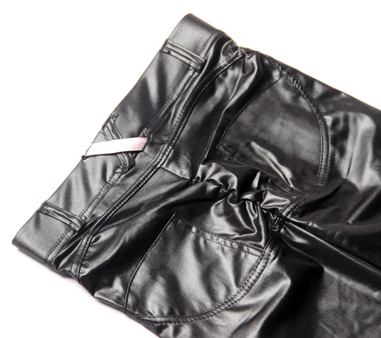 Leggings Women Sexy Hip Push Up Pants Low Waist Legging PU Leather Jegging Gothic Leggins Jeggings Legins 4 Colors