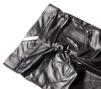 Leggings Women Sexy Hip Push Up Pants Low Waist Legging PU Leather Jegging Gothic Leggins Jeggings Legins 4 Colors