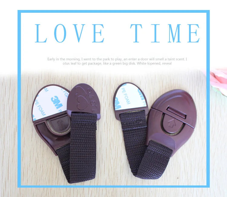 Baby Safety Cabinet Lock Baby Safety Protection Drawer Webbing Safety Lock Baby Anti-pinch Hand Cloth With Child Safety Hook