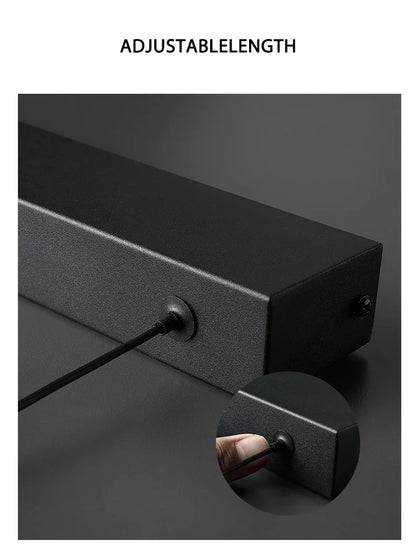 One word minimalist dining room chandelier modern long strip dining table lamp luxury dining room bar table lamp office light