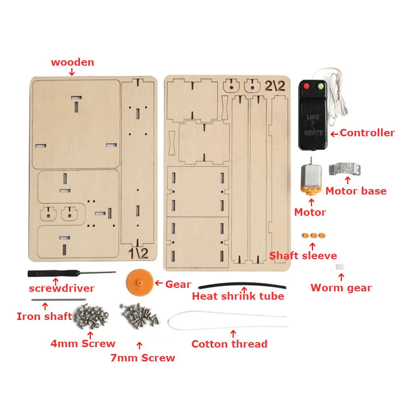 DIY Electric Remote Control Lift Elevator Wooden Model Kit Science School Projects Experiment Science Toys For Kids Education