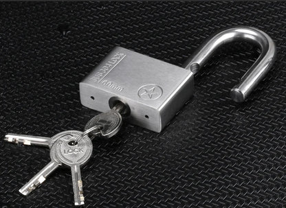 304 Stainless Steel Padlock Cabinet Outdoor Lock Head Furniture Lock Waterproof Rust-Proof Door Lock  with 4 keys