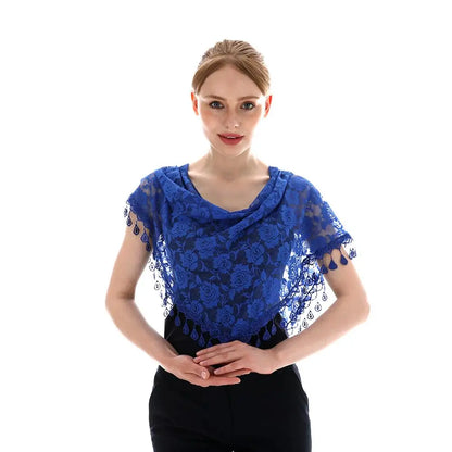 Embroidered Triangle Scarf For Church Shawl Catholic Church Prayer Shawl Sheer Floral Spanish Mantilla Lace Veil Wedding Cape