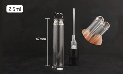 500pcs Invisible Springs Sprayer 1.5ml 1.8ml 2ml 2.5ml Bayonet Glass Perfume Bottle Sample Refillable For Fragrance Perfume