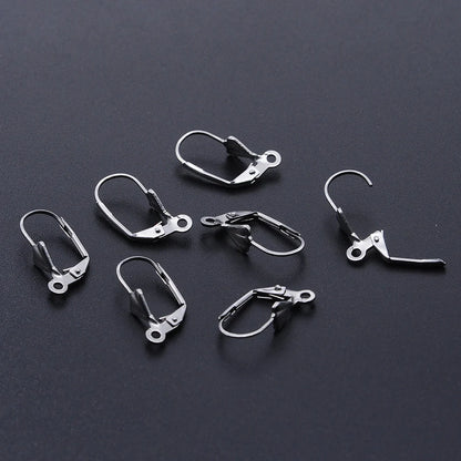 10pcs/Lot 316 Stainless Steel     Ear ring French D Buckle Ear Hook Wholesale Never Tarnish