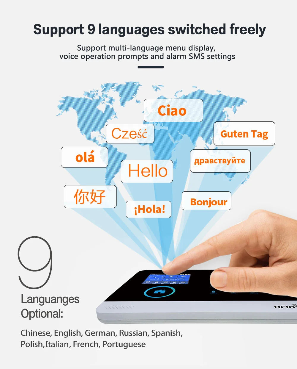 Wireless Home Alarm System Tuya Smart Home WIFI 2G GSM Security Alarms For Home With Motion Sensor With Alexa & Google Home