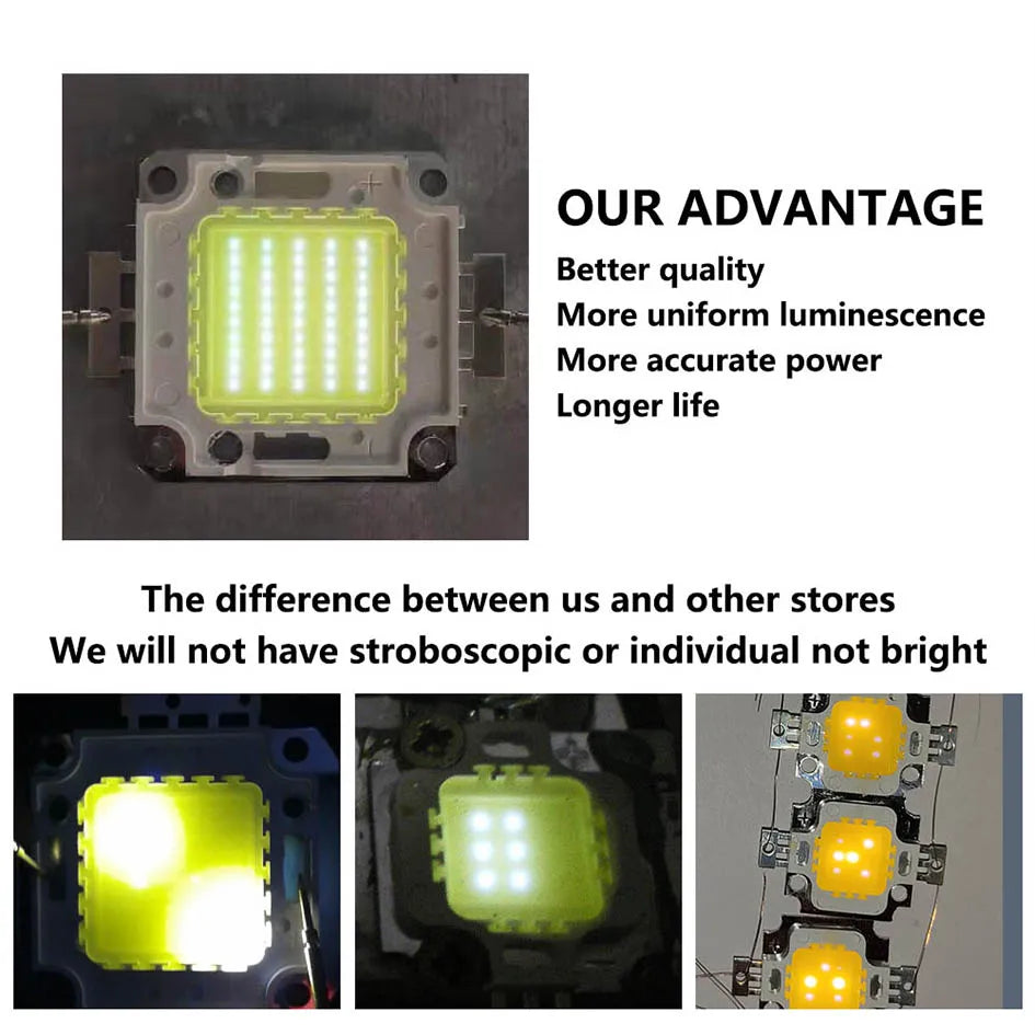 LED Chip Beads 10W 20W 30W 1.5mm Thickness Backlight Diode Lamps Cold Warm White LED Matrix For DIY Flood Light Bulbs Spotlights