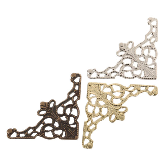 10Pcs Wooden Case Corner Protector Decorative Corner Furniture Metal Crafts Jewelry Box Corner Foot