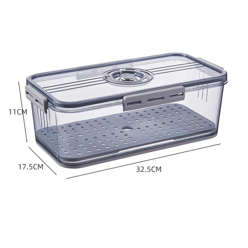 1PCS Timekeeping Kitchen Fridge Organizer Storage Box Lid Refrigerator Thickened Food Pantry Storage Drawer Box Containers Tools