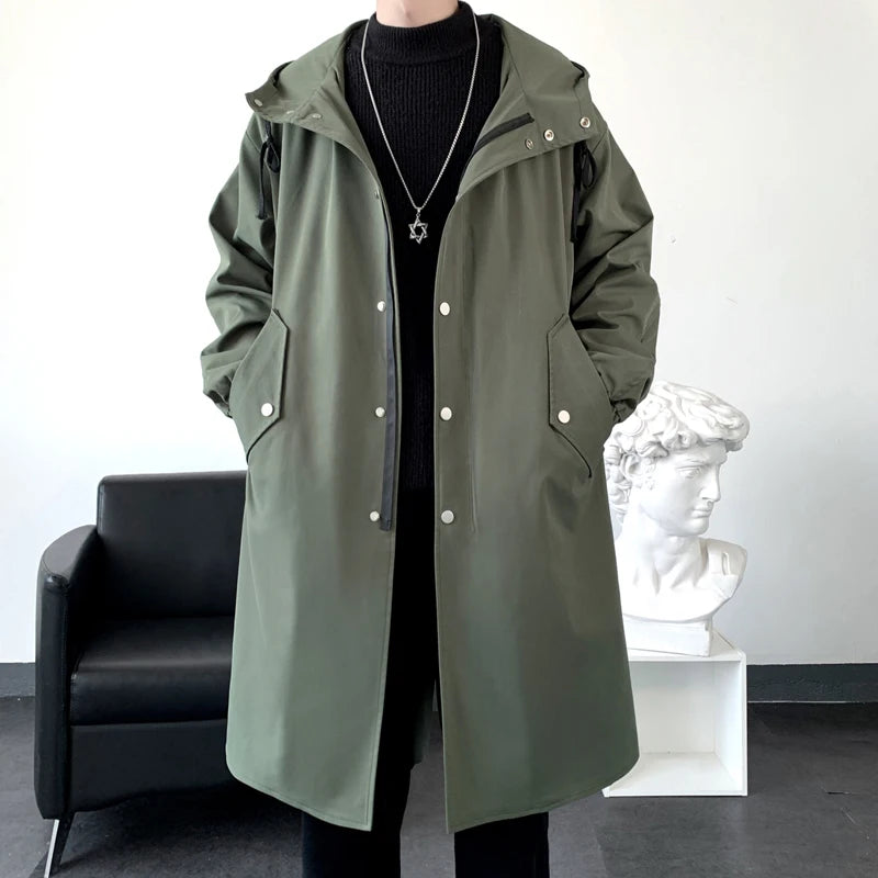 Men's Autumn New Hooded Jacket Korean Streetwear Oversize Coats Korean Streetwear Fashion Male Clothing Hip Hop Loose Jackets