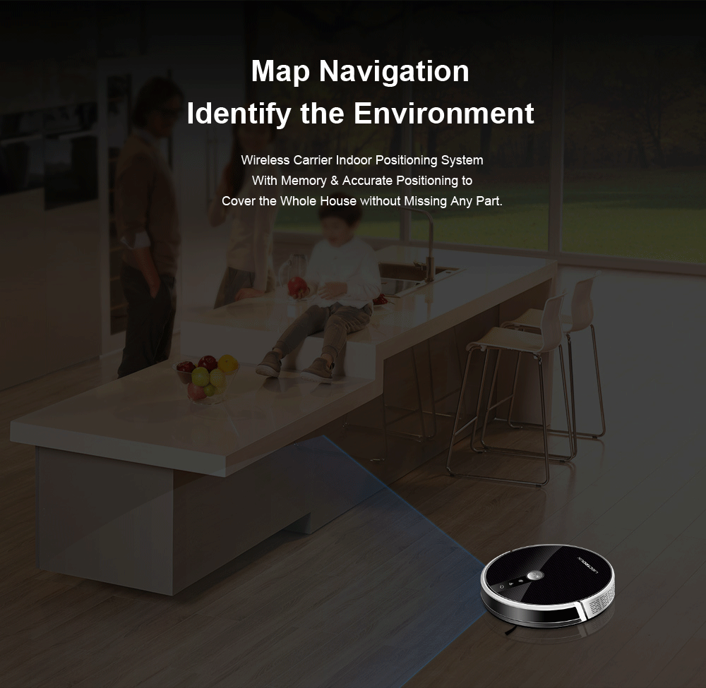 Robot Vacuum Cleaner LIECTROUX/LILIN C30B ,Map Navigation with Memory,Wifi APP Control,6000pa Suction,Smart Electric Water Tank