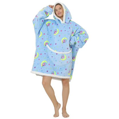 Winter Wearable Blankets Soft Warm Oversized Blanket Hoodie Robe Pullover Women TV Sweatshirt Blankets