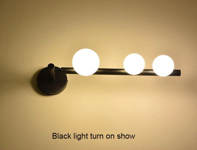 Modern ball wall lamp Decorative luxury wall light for Corridor TV Background Golden Black Mirror Vanity G9 bedside reading lamp