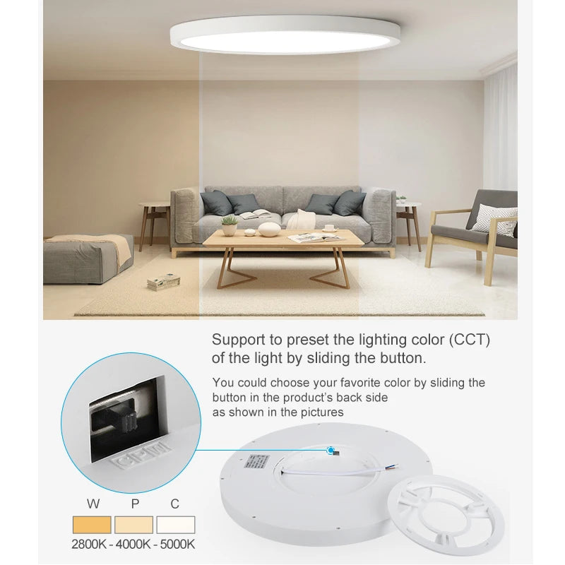 Modern LED Ceiling Light Wood Grain Golden One Light with 3 Colors Home Lighing Kitchen Bedroom Bathroom Surface Ceiling Lamp