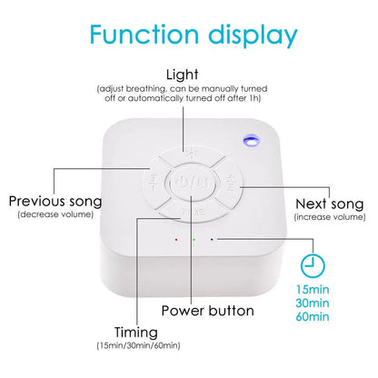 White Noise Machine USB Rechargeable Timed Shutdown Sleep Sound Machine For Sleeping Relaxation for Baby Adult Office Travel