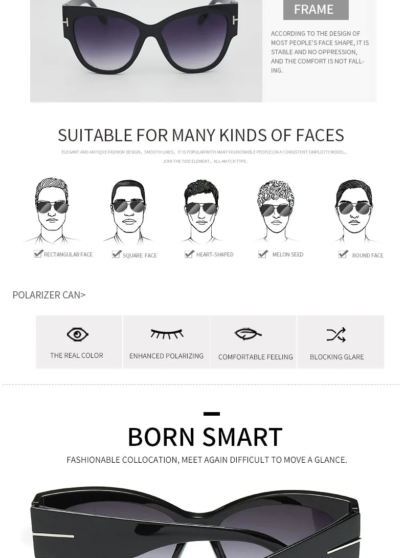 ZXWLYXGX Fashion Cat Eye Sunglasses Women Brand Designer Luxury   Sexy Ladies Gradient Sun Glasses Female  UV400