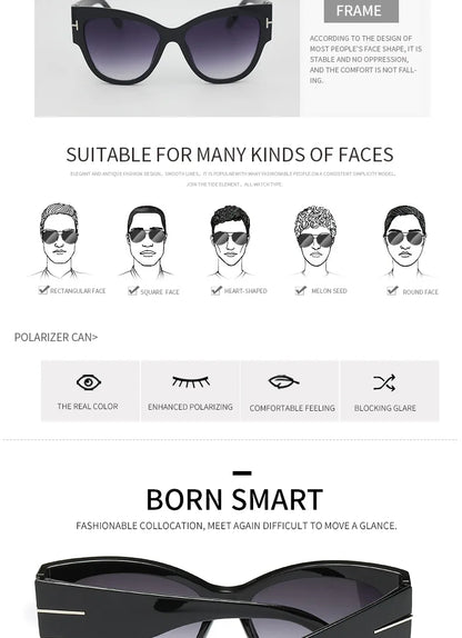 ZXWLYXGX Fashion Cat Eye Sunglasses Women Brand Designer Luxury   Sexy Ladies Gradient Sun Glasses Female  UV400