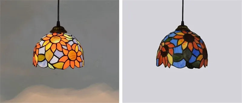 Colorful Mediterranean Style Moroccan Lamp Stained Glass Shade Mosaic LED Pendant Light for dining room bar lighting