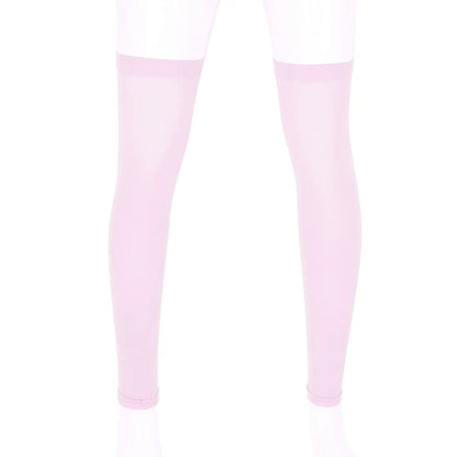 1 Pair Mens Sports Stockings Thigh High Full Leg Sleeve Footless Knee Brace Thigh and Calf Support Socks Running Stockings