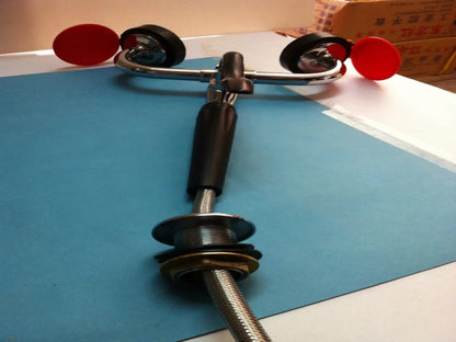 WJH0355A Eye Wash  Desktop mobile double mouth laboratory eyewash  with stainless steel hose.