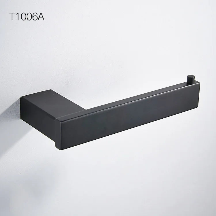 Bathroom Accessories Set Matt Black Finish Wall Toilet Paper Holder Towel Bar Shelf Brush Holders Bath Hardware Set 10 Choice