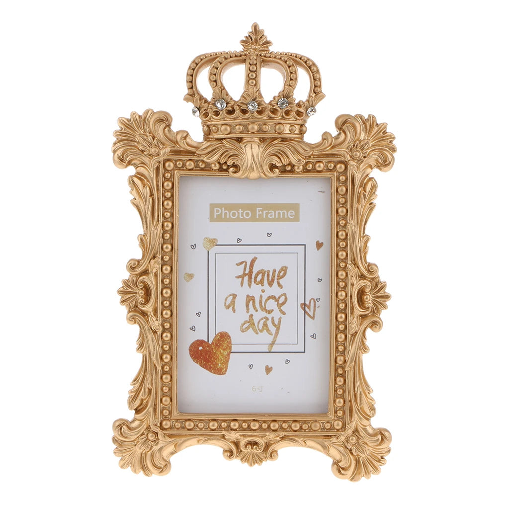 Gold Crown Resin Picture Photo Frame Baroque Luxury Style Home Décor